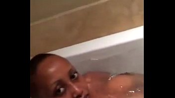 Cute African Babe Bathing & fingering
