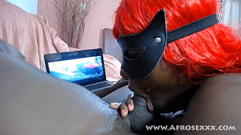 Ebony blowjob addict Ms Fufu playfully sucking dick for 1h 20 min long - Part 5