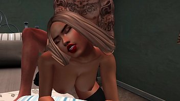 Motel Fuck Blonde in Thigh High Boots and Stockings with Tattooed Guy Secondlife porno sex