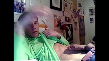 Webcam - Student Jerks Off His Big Uncut Large Cock and Cums