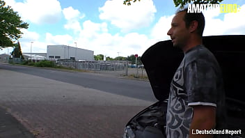 AMATEUR EURO - German Cougar Fucks With Stranger While Husband Works