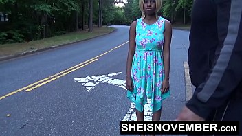 Sheisnovember Ebony Teen Babe Blowjob In Street Sloppy Head